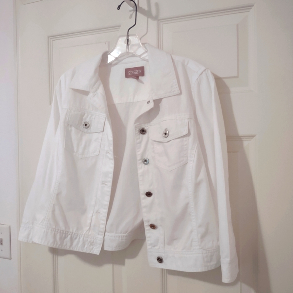 Chico's White Cotton Jacket